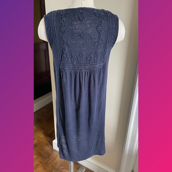 Calypso St.Barts Linen Knit Sheath w Embroidery - Picture 4 of 8